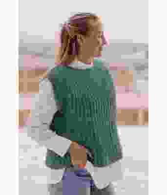 Anytime slipover jadegrønn strikket vest - Strikkia 2022-003K