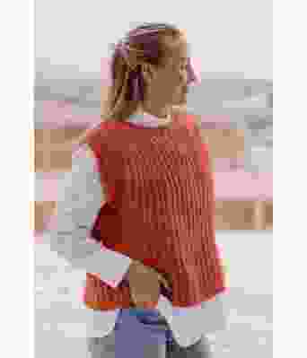 Anytime slipover vest i brent oransje - Strikkia 2022-003N
