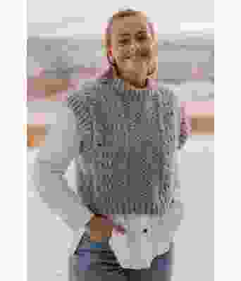 Bølgevesten Weekend waves vest med bølgemønster - Strikkia 2022-001