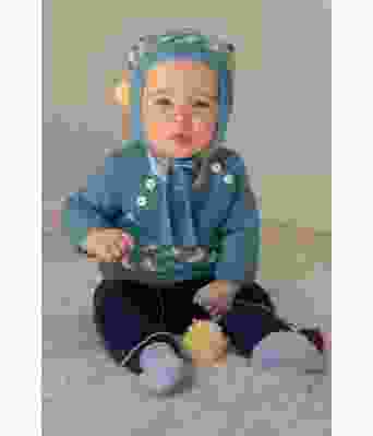 Banan strikket genser og lue til baby - Viking 2126-10