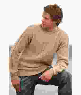 Beige strikkegenser til herre med fletter - Viking 1106-05