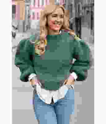 Chunky misty genser i mørk jadegrønn - Belfilato 23-009-47941