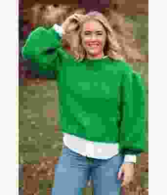 Chunky Mistygenser i skarp grønn - Belfilato 23-009-47948