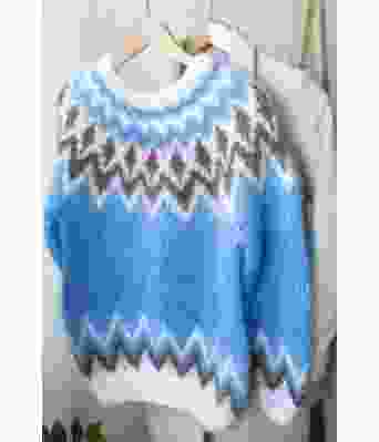 Isblå Oriongenser med brunt mønster - Belfilato 23-022