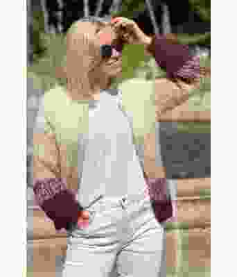 Ambrosiajakken med beige/bordeaux - Belfilato 23-038B