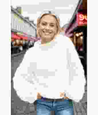 Hvit-Bubble-crush-sweater - Belfilato24-007-40010