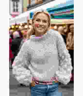 Bubble crush genser i lys lavendel - Belfilato 24-007-47919