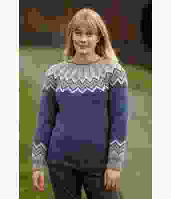 Blå Perlå strikkegenser - Viking 2102-05A