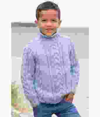 Blå Rim strikkegenser til barn - Viking 1814-03A