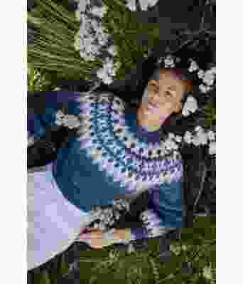 Blå Kastali genser cropped - Istex 590025 / Lopidesign 42-10-1701