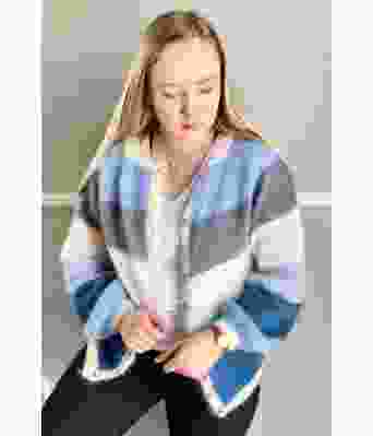 Sorbet cardigan Strikkestudenters fargevalg blå / grå