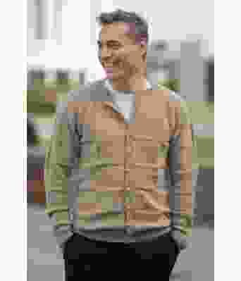 Bond strikkejakke til herre med rutemønster - Viking 2129-8