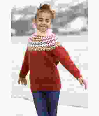 Brekko rustfarget strikkegenser til jente - Viking 2101-03A