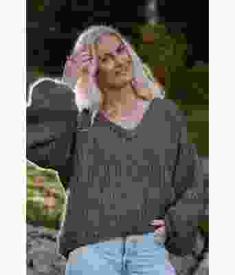 Charlottes brune chunky mohair genser - Strikkia 2021-027