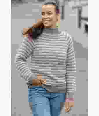 Chili strikkegenser med tynne striper Mie Cappelen - Viking 2113-04