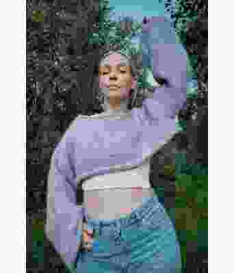 Viljes genser cropped v2 Lilla/Rosa - Christine Dancke CD 02-01