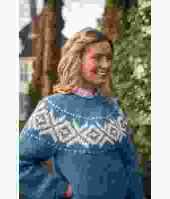 Chunky lys jeansblå  fanagenser - Strikkia 2021-031H