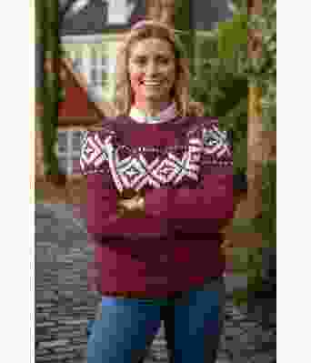 Chunky burgunder fanagenser - Strikkia 2021-031N