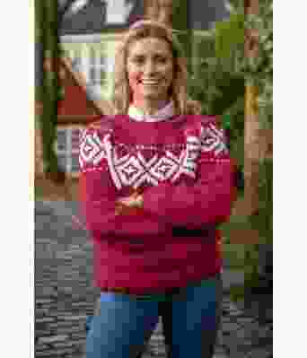 Rød Chunky fanagenser - Strikkia 2021-031P