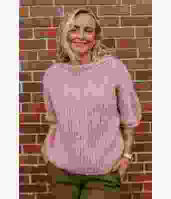 Claudias chunky mohair genser med korte ermer - Strikkia 2021-025