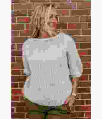 Claudias duegrå chunky mohair genser - Strikkia 2021-025C