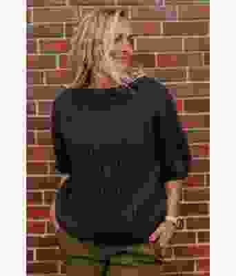 Claudias sorte chunky mohair genser - Strikkia 2021-025B