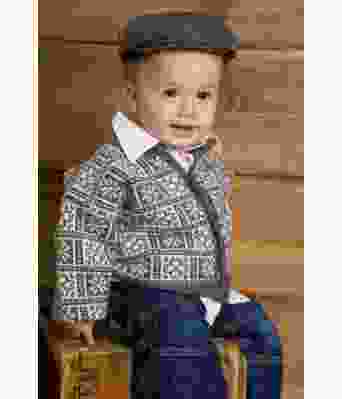 Voss genser, bukse og lue strikket sett til baby - DG 208-03B