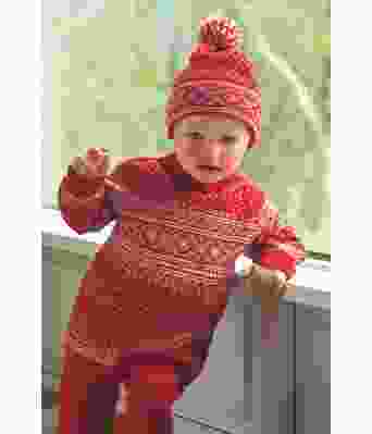 Setesdalsgenser med bukse og lue til baby - DG 229-09