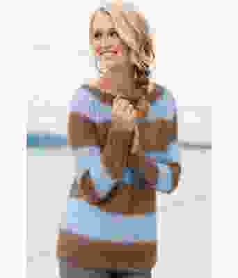 Acne genser med brune / blå striper - DG 286-01Q