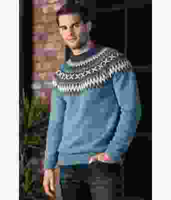 Lys denim rallargenser med blått mønster - DG 295-06C