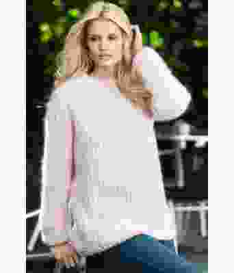 Rosa genser i mohairgarn - DG 306-01