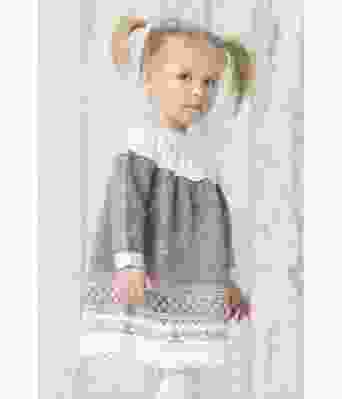 Strikket Setesdalskjole med lange ermer til jente - DG 313-13A