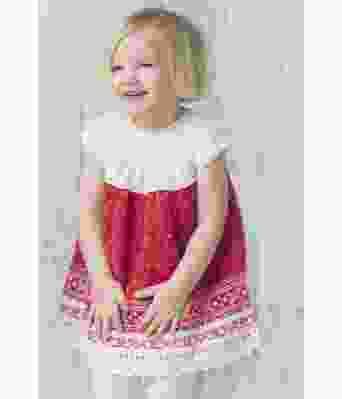 Strikket Setesdalskjole uten ermer til jente - DG 313-13B