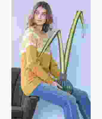 Okergul Q-symre genser til dame - DG 382-02