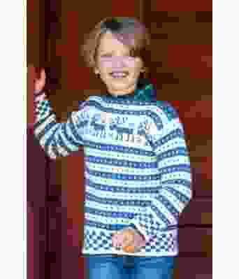 Reinfana kids strikkegenser til barn med reinsdyr - DG 402-09