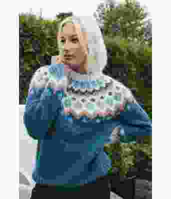 Denimblå Fasettgenser - DG 435-17