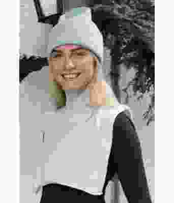 Turkis Vian lue strikket i baby ull - DG 445-07