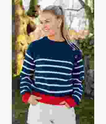 Blå strikkegenser med knapper - DG 451-27