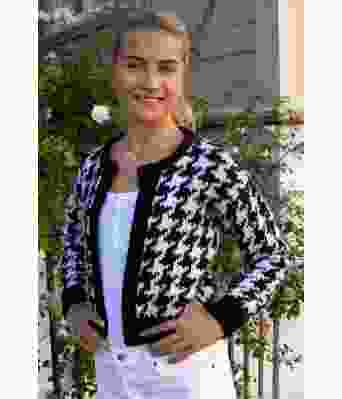 Svart og hvit Akita jakke - DG 457-01