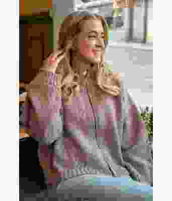 Beige Clara strikkejakke - DG 465-01