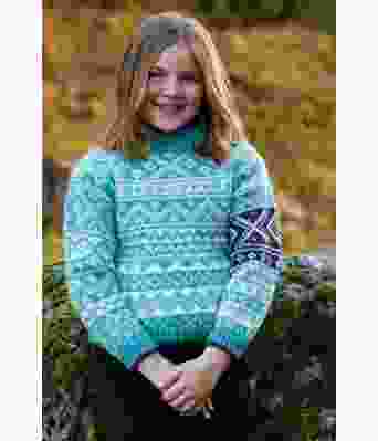 Turkis Valle genser til barn - DG 489-09B