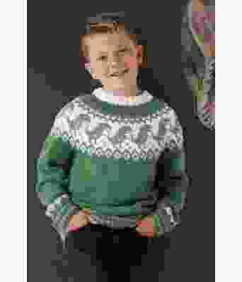 Dino dinosaur strikkegenser og lue til barn - Viking 2131-06