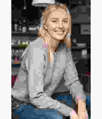 Lysegrå Venice v-neck sweater - DLG 104-3403