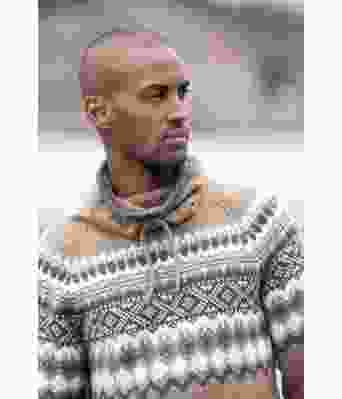 Beige Carlgenser med brunt og hvitt mønster - DLG 143-SU348534883402