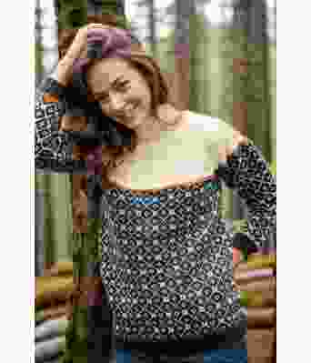 Genser til dame med fletter og mønster - DLG 161