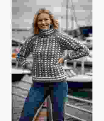 Jeansblå Strokkur chunky islender med raglan - DLG-21-011-927902