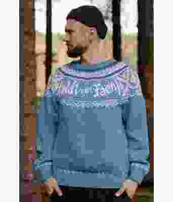 Lys denimblå Kaldt som faen genser - DLG 22-004-3437