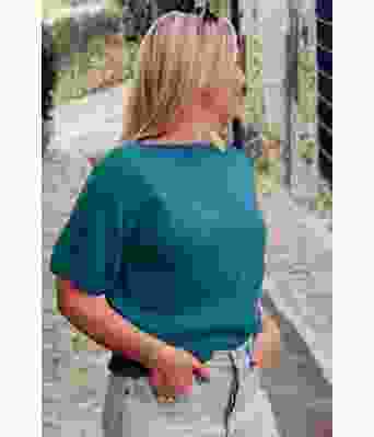 Sjøblå Peggy sweater - DLG-22-008-338