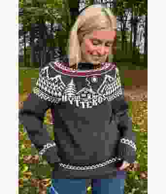 Mørkegrå Hyttekos genser - DLG 22-009-515A