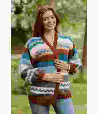 Constance cardigan strikket jakke med striper - DLG 22-011